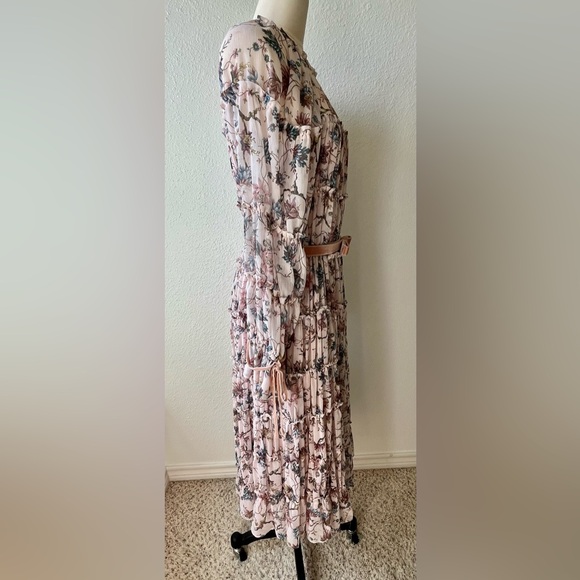 ANTONIO MELANI x Nicola Bathie Floral Long Sleeve Dress - Pink and Cream - Picture 6 of 10